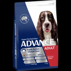 Clearance Advance - Dry ADVANCE - Dental Care Triple Action Adult Medium Breed Chicken with Rice Dog Dry Food (13kg)