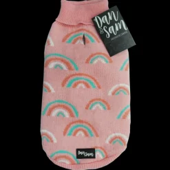 Clearance Dan and Sam Dan & Sam - Dog Jumper (Pink Rainbows) - 45cm