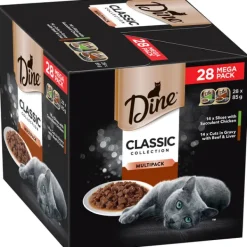 Clearance Dine - Multipack Chicken, Beef & Liver Cat Wet Food (85g x 28pk)