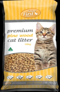 New Feline First - Pine Wood Cat Litter (18kg)