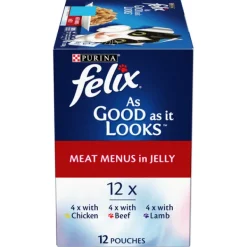 Hot Nestle Wet FELIX - Adult Meat Menus in Jelly Wet Cat Food (85g x 12pk)
