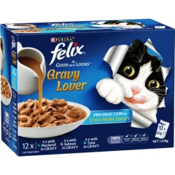 Hot Nestle Wet FELIX AGAIL Gravy Lovers Fish Selection 85g 12pk