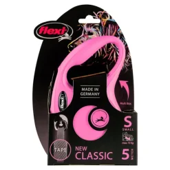 Outlet Natures Best Flexi - New Classic Retractable Tape Lead for Small Dog Pink (5m)