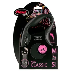 Best Natures Best Flexi - New Classic Retractable Tape Lead for Medium Dog Black (5m)