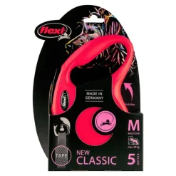 New Natures Best Flexi - New Classic Retractable Tape Lead for Medium Dog Red (5m)