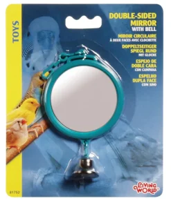 Clearance Pet Pacific Misc. Living World - Round Double Sided Plastic Mirror with Bell