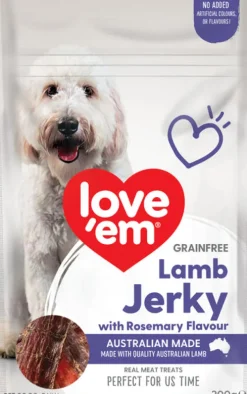 New Love em - Lamb Jerky with Rosemary Flavour Grain Free Dog Treat (200g)