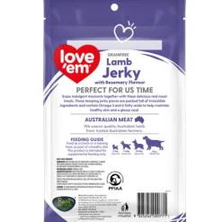 New Love em - Lamb Jerky with Rosemary Flavour Grain Free Dog Treat (200g)