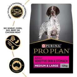 Online Proplan - Dry PRO PLAN Adult Sensitive Skin & Stomach Medium & Large Breed Dry Dog Food (12kg)