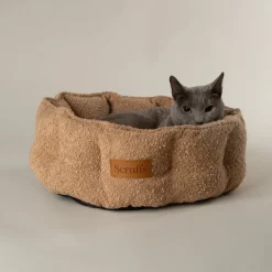 Best Scruffs Boucle Cat Bed 45cm - Desert Brown
