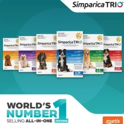 Best Zoetis Simparica Trio - Chews for Dogs 40.1-60kg (3pk)