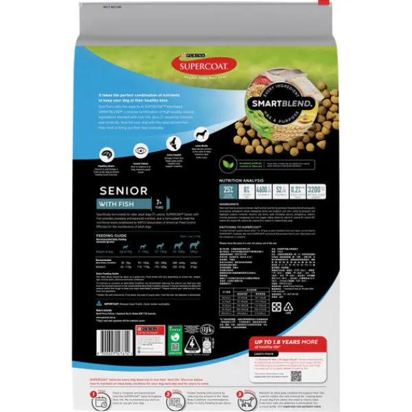 Online Supercoat - Senior with Fish Dog Dry Food (18kg)