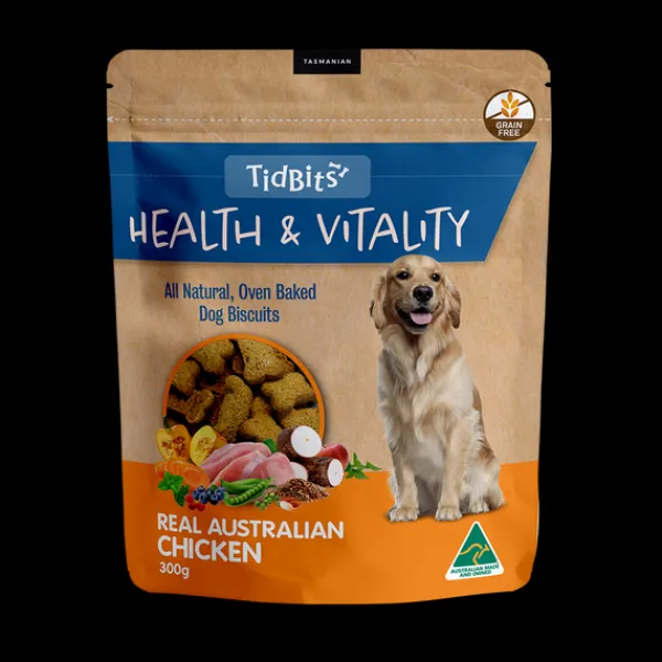 Online TidBits - Health & Vitality Grain Free Chicken Dog Biscuits (350g)