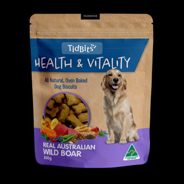 Discount TidBits - Health & Vitality Wild Boar Dog Biscuits (350g)