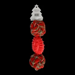 Sale WagTime - Christmas Rope Dumbbell (26cm)