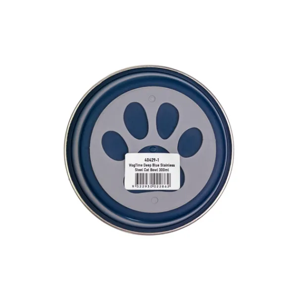 Fashion WagTime - Deep Blue Stainless Steel Cat Bowl (300ml)