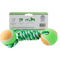 Sale WagTime - Double Ball Dumbell Rope Toy (34cm)