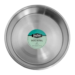Best WagTime - Pink Stainless Steel Dog Bowl (Large)