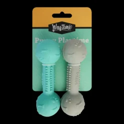 Clearance WagTime - Puppy Pastel Blue and Grey Dumbbell Set (11cm)