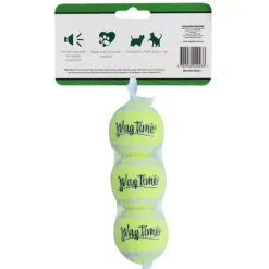Best WagTime - Squeak Tennis Ball Mini (3pk)